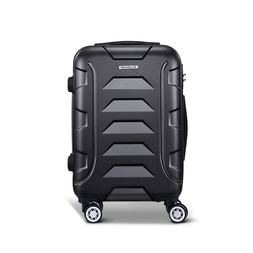 Wanderlite 20" 55cm Luggage Trolley Travel Suitcase Set TSA Hard Case Lightweight Strap-2