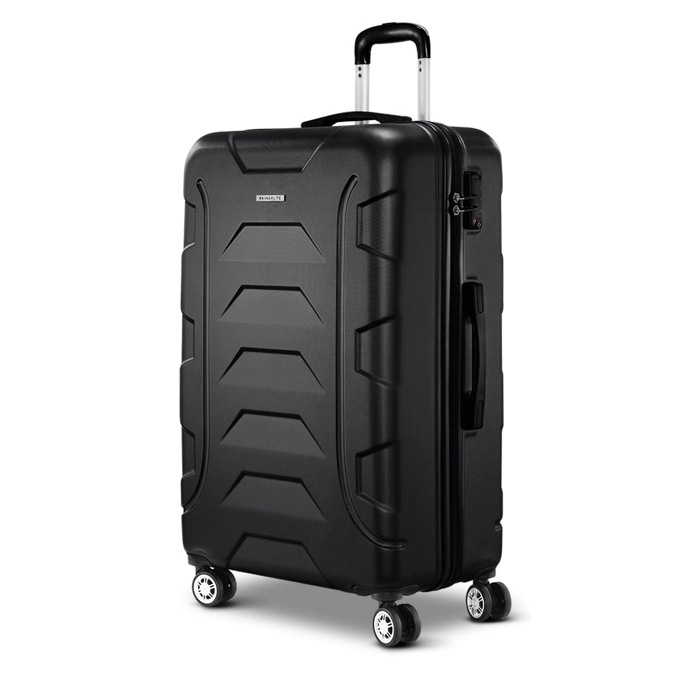 Wanderlite 28" 75cm Luggage Trolley Travel Suitcase Set TSA Hard Case Lightweight Strap-0