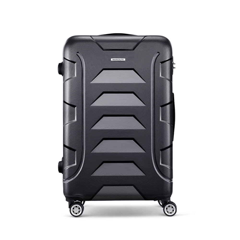 Wanderlite 28" 75cm Luggage Trolley Travel Suitcase Set TSA Hard Case Lightweight Strap-2