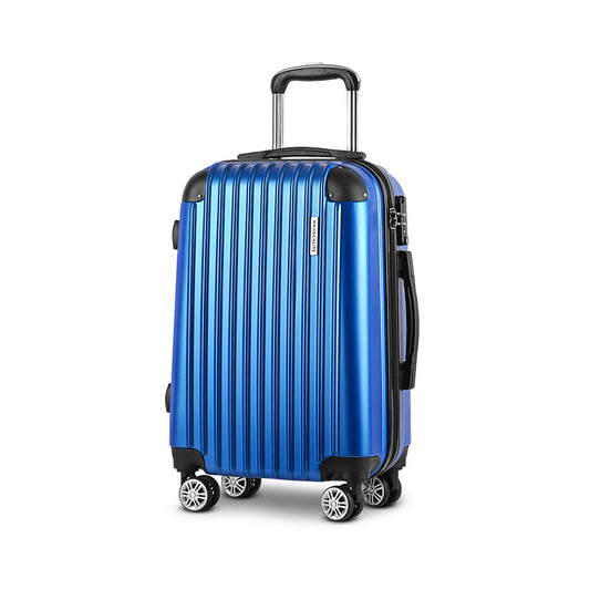 Wanderlite 28" 75cm Luggage Trolley Travel Suitcase Set Carry On Hard Case TSA Lock Lightweight Blue-0