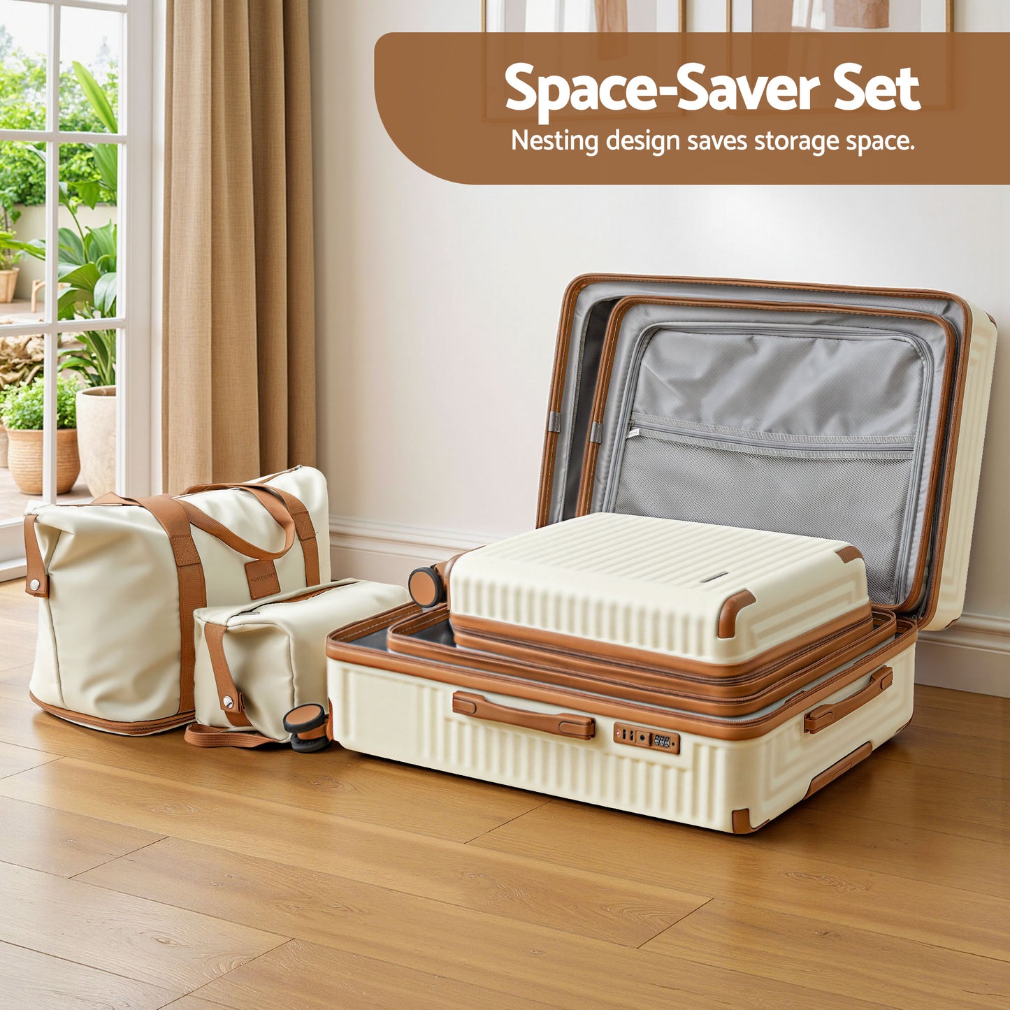 Wanderlite 5pcs Luggage Suitcase Set Trolley Travel TSA Lightweight Hard Case-3