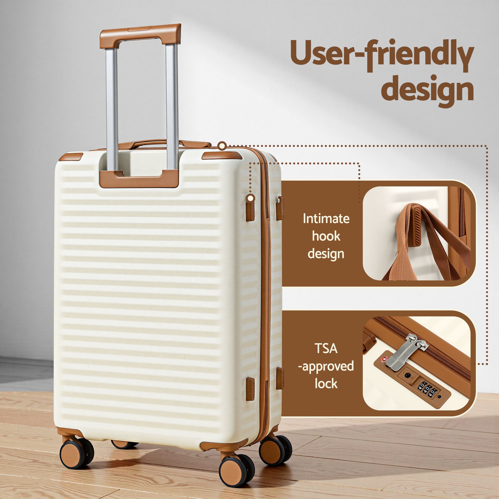 Wanderlite 5pcs Luggage Suitcase Set Trolley Travel TSA Lightweight Hard Case-5