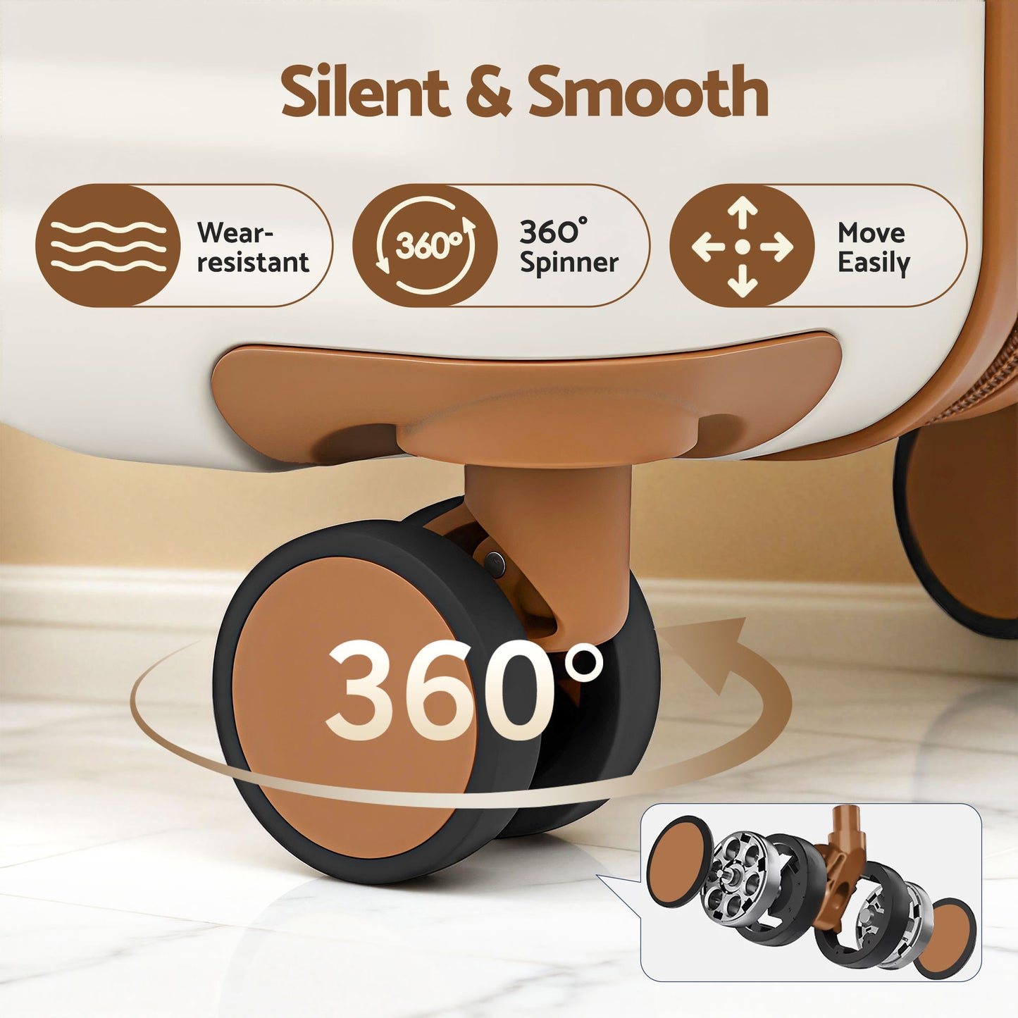 Wanderlite 5pcs Luggage Suitcase Set Trolley Travel TSA Lightweight Hard Case-6