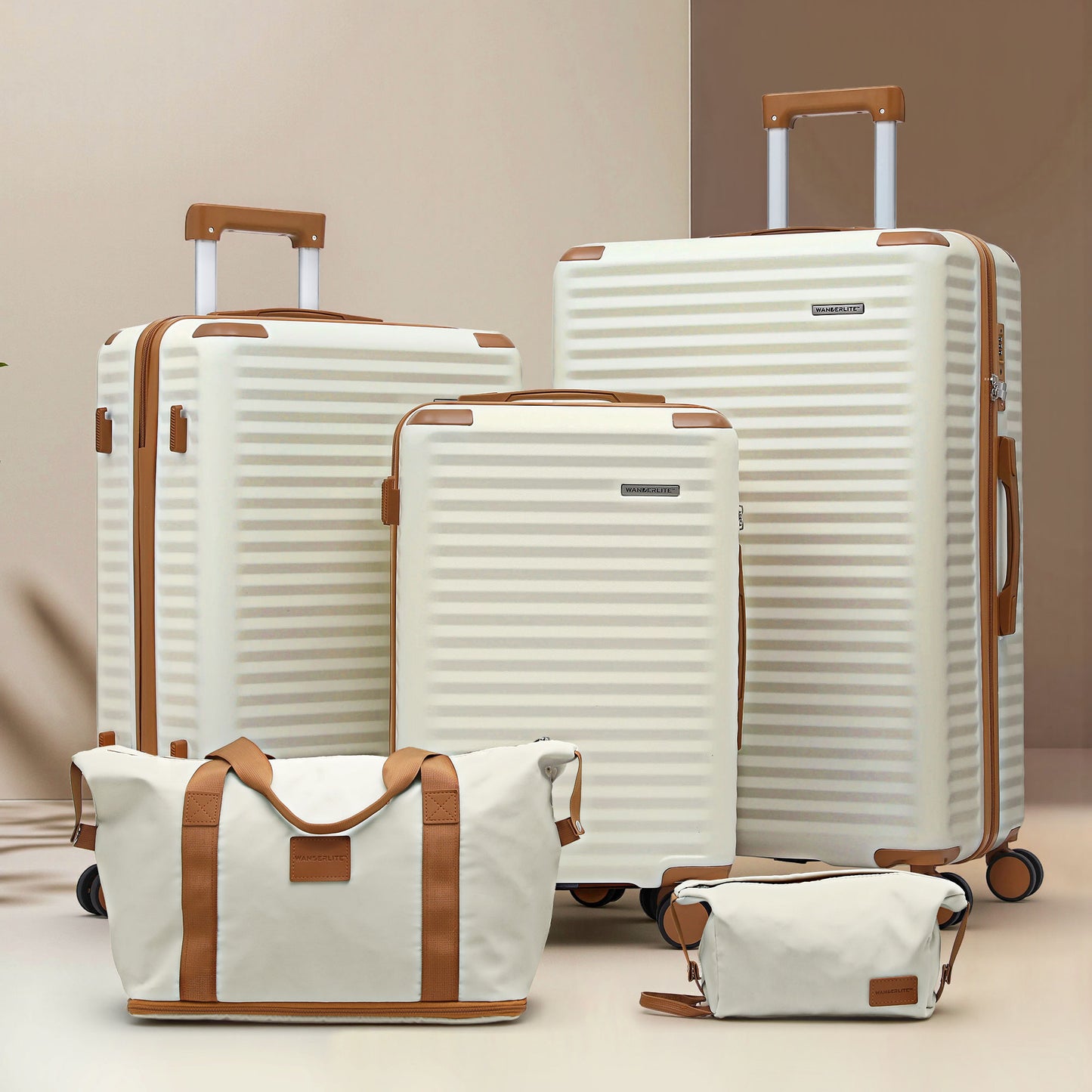 Wanderlite 5pcs Luggage Suitcase Set Trolley Travel TSA Lightweight Hard Case-9