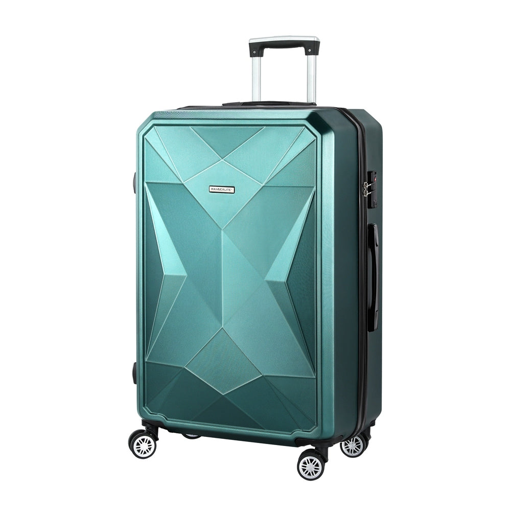 Wanderlite 28" 75cm Luggage Trolley Travel Suitcase Carry On Storage TSA Hardshell Atrovirens-0