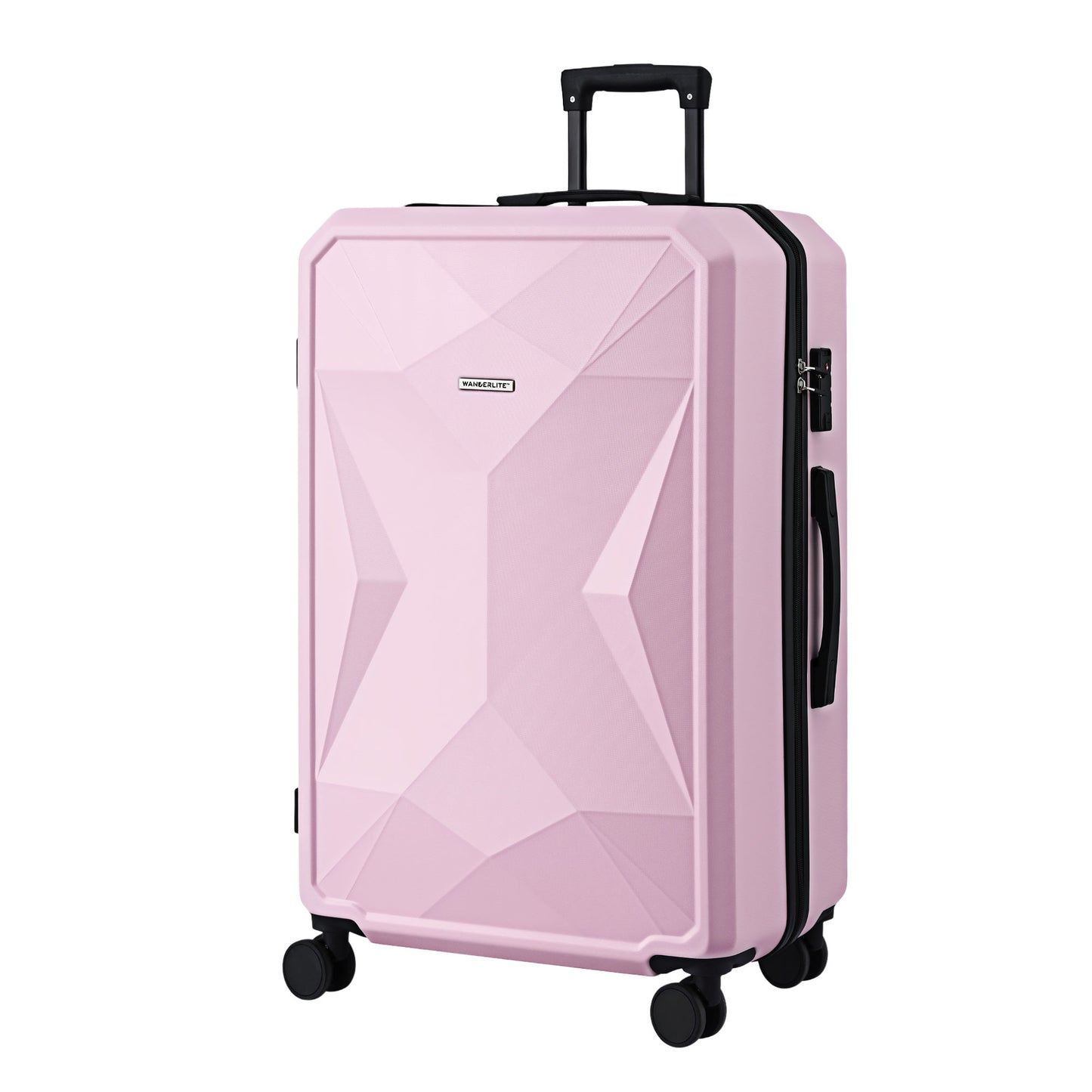 Wanderlite 28" Luggage Suitcase Trolley Travel Lightweight TSA Hardshell Pink-0