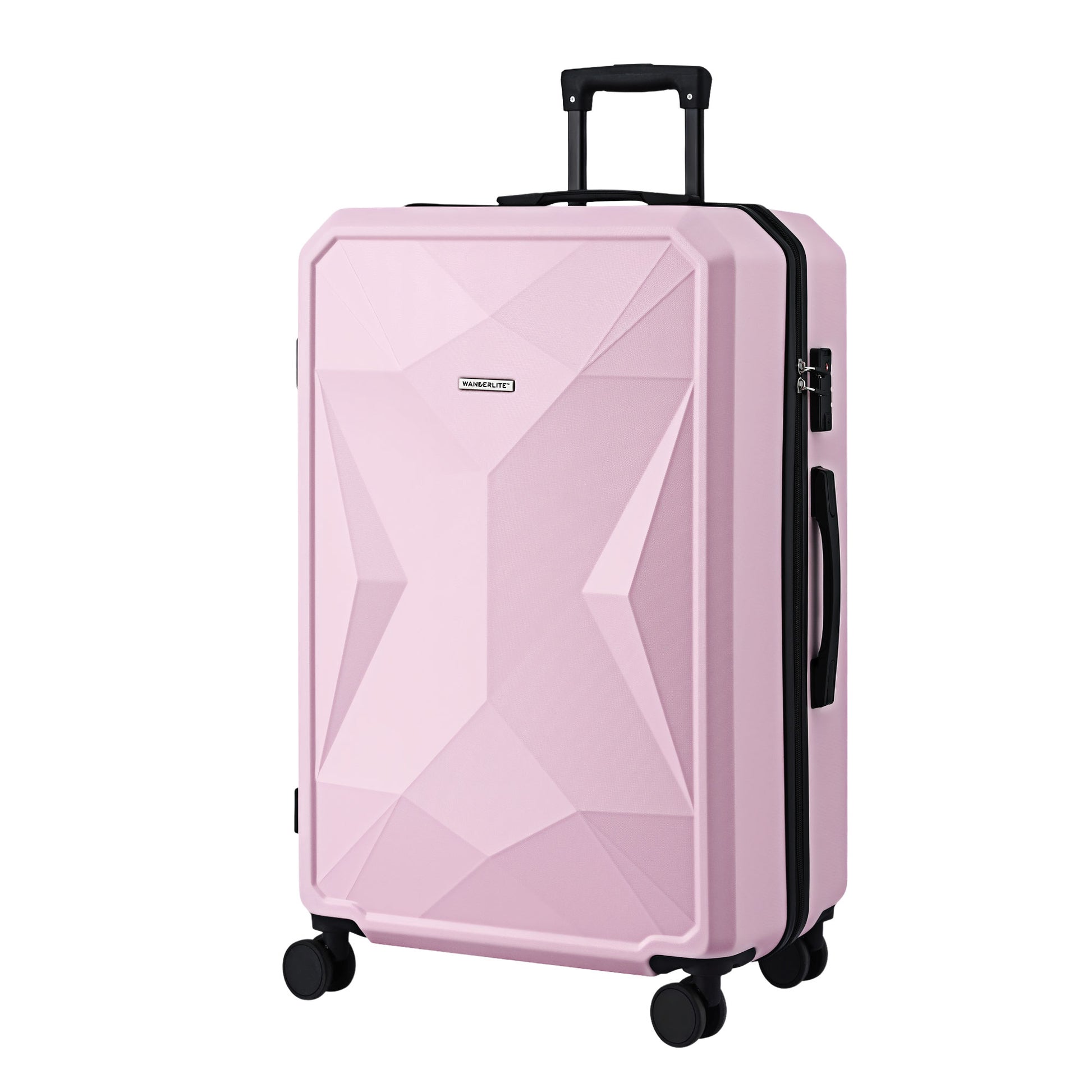 Wanderlite 28" Luggage Suitcase Trolley Travel Lightweight TSA Hardshell Pink-0