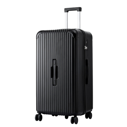 Wanderlite 28" Trunk Luggage Suitcase Travel 5 Wheels Type-C Port TSA Black
