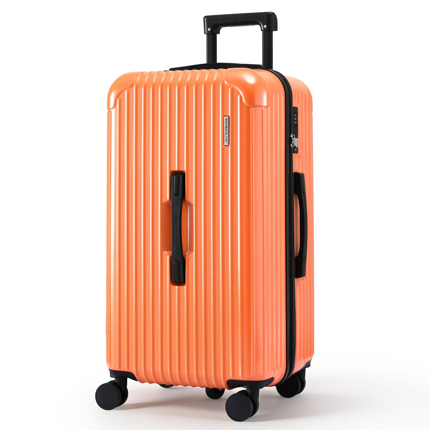 Wanderlite 28" Trunk Luggage Suitcase Travel 5 Wheels Type-C Port TSA Orange
