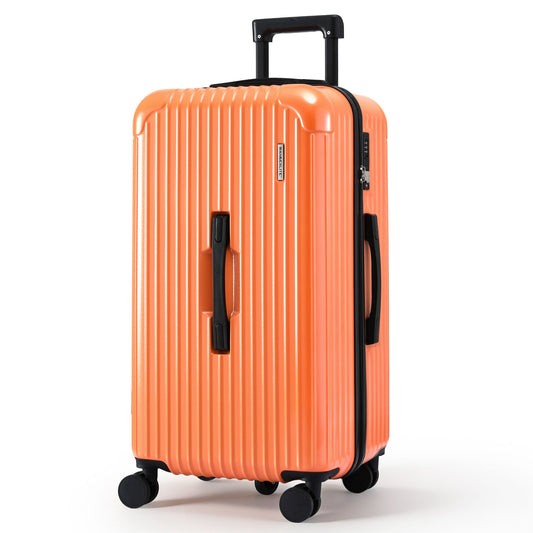 Wanderlite 28" Trunk Luggage Suitcase Travel 5 Wheels Type-C Port TSA Orange