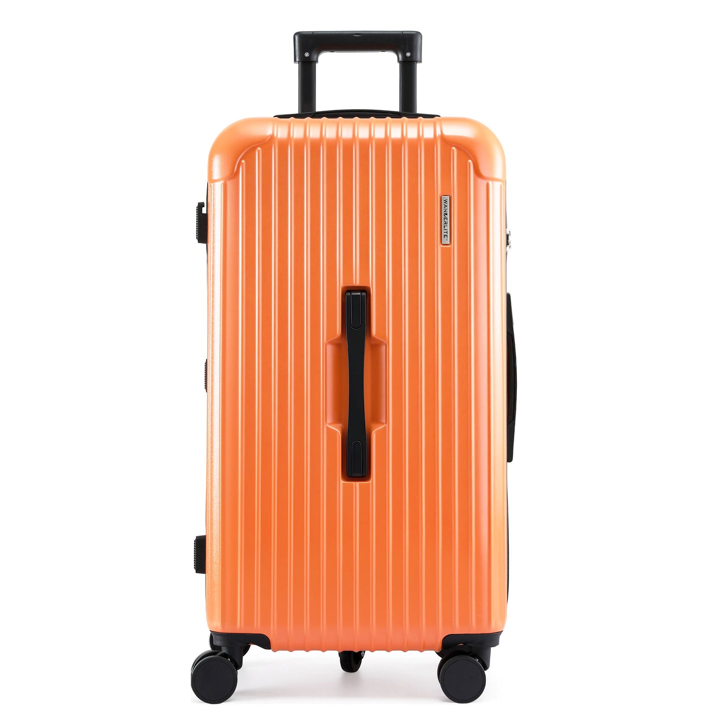 Wanderlite 28" Trunk Luggage Suitcase Travel 5 Wheels Type-C Port TSA Orange