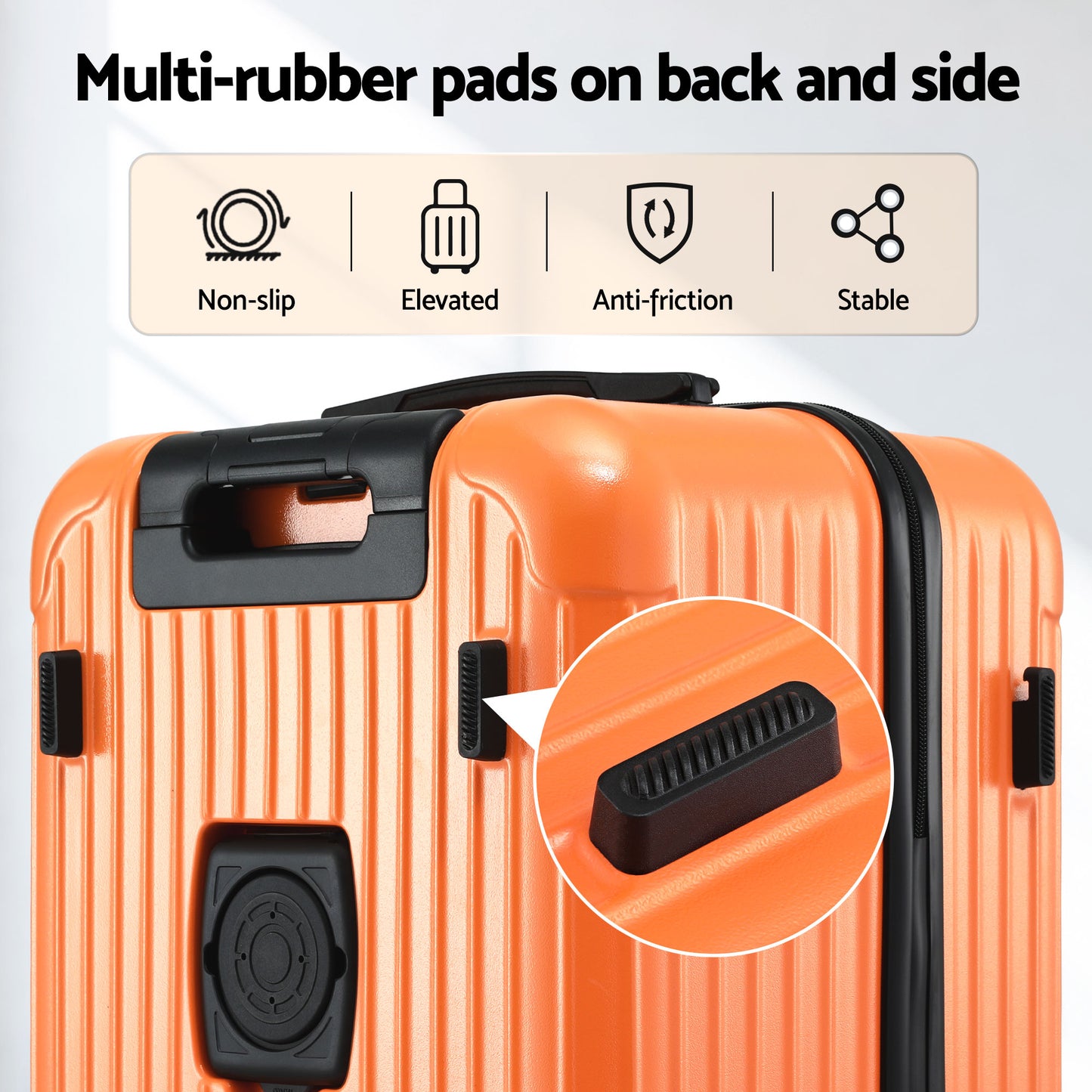 Wanderlite 28" Trunk Luggage Suitcase Travel 5 Wheels Type-C Port TSA Orange