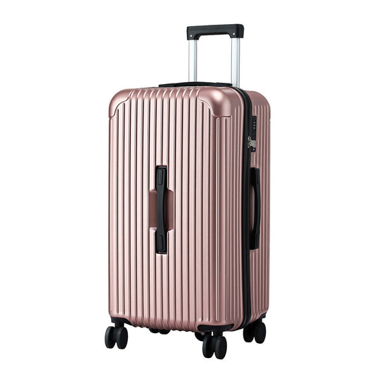 Wanderlite 28" Trunk Luggage Suitcase Travel 5 Wheels Type-C Port TSA Rose Gold-0