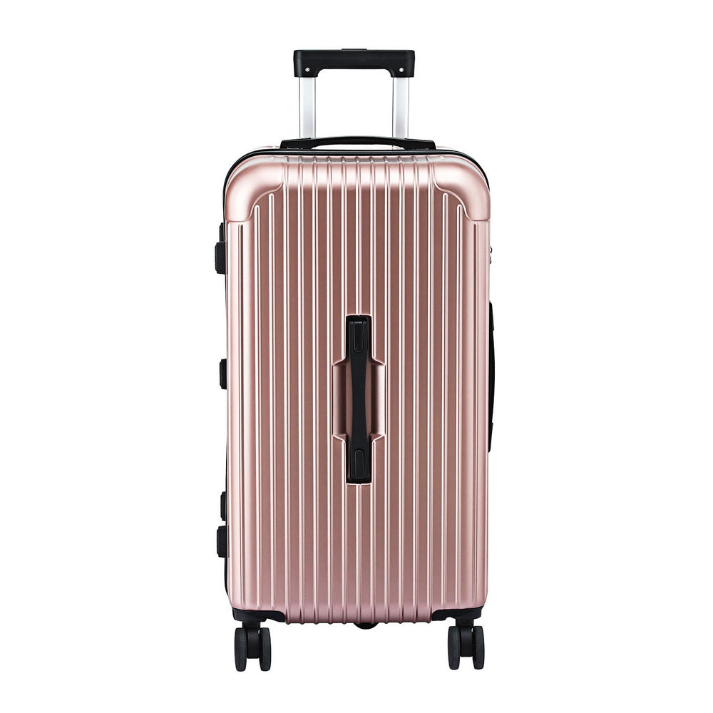 Wanderlite 28" Trunk Luggage Suitcase Travel 5 Wheels Type-C Port TSA Rose Gold-2