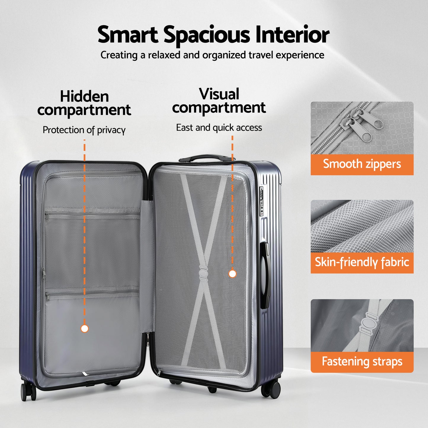 Wanderlite 32" Trunk Luggage Suitcase Travel TSA Type-C 5 Wheels Deep Indigo