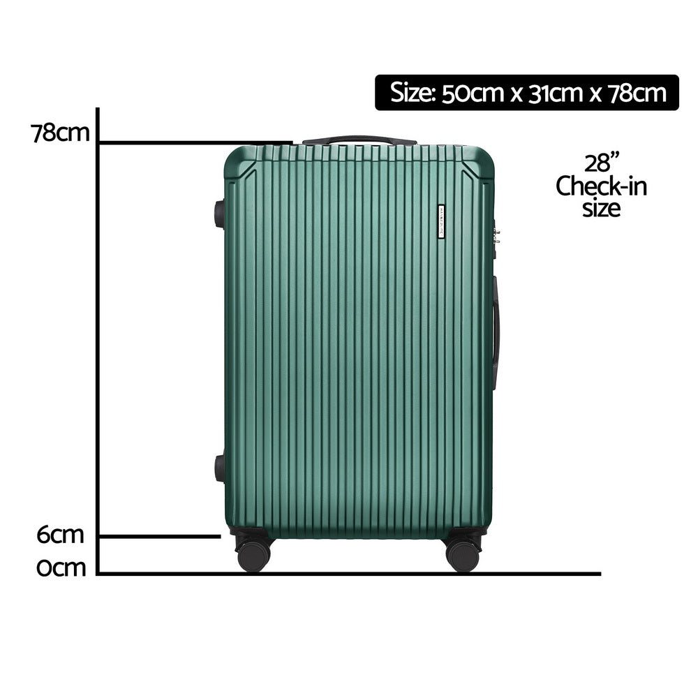 Wanderlite 28'' Luggage Travel Suitcase Set TSA Carry On Hard Case Green-1