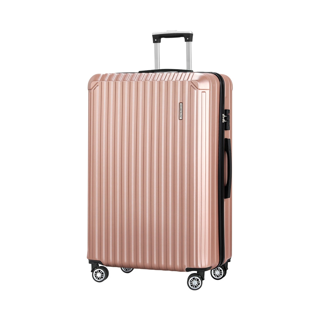 Wanderlite 28'' Luggage Travel Suitcase Set TSA Carry On Hard Case Rose Gold-0