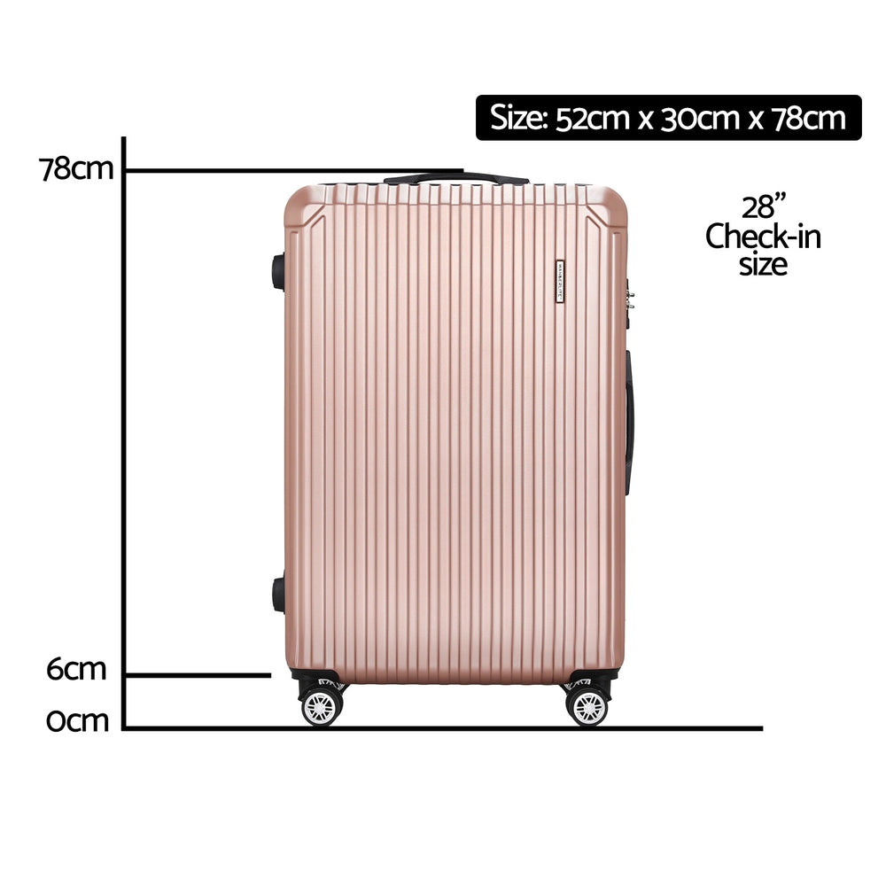 Wanderlite 28'' Luggage Travel Suitcase Set TSA Carry On Hard Case Rose Gold-1