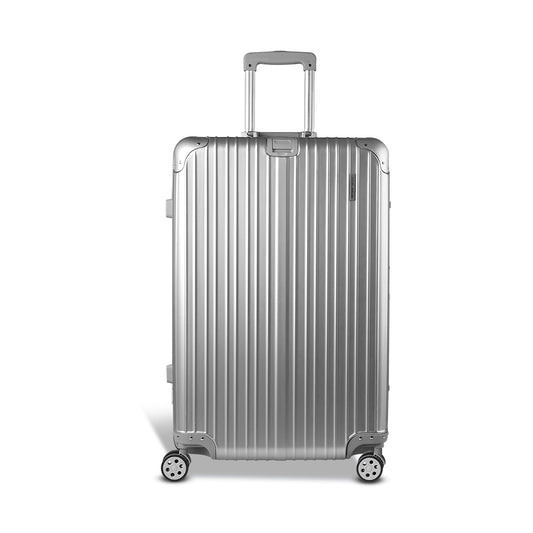 Wanderlite 28" Luggage Trolley Travel Suitcase Set TSA Carry On Lightweight Aluminum Silver-0