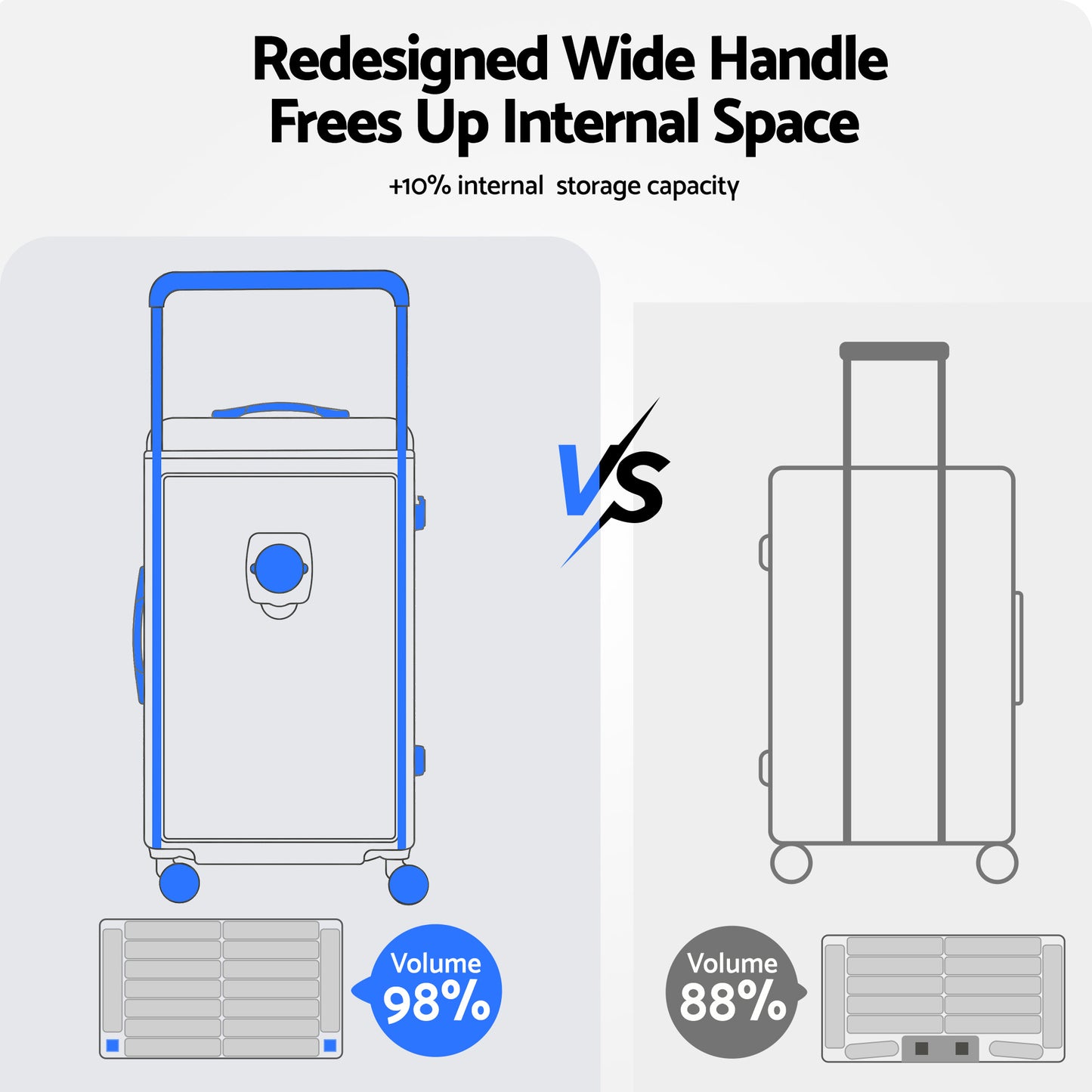 Wanderlite 28" Wide Handle Luggage Suitcase Travel TSA Lock Anthracite Grey