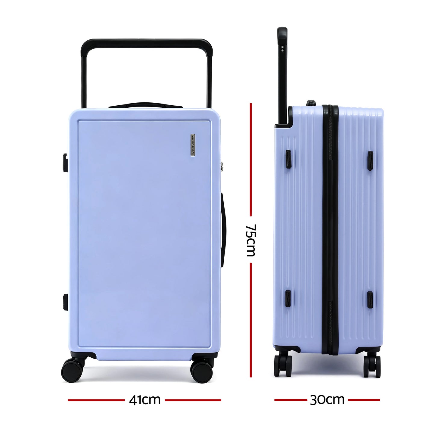 Wanderlite 28" Wide Handle Luggage Suitcase Travel TSA Lock Light Blue