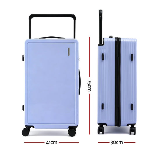 Wanderlite 28" Wide Handle Luggage Suitcase Travel TSA Lock Light Blue