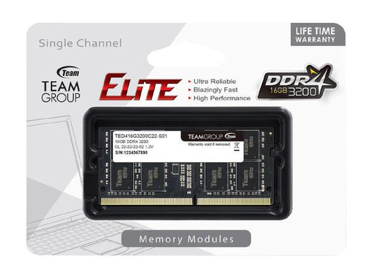 Team Group Elite 16GB 3200MHz Non-ECC DDR4 SODIMM for Laptops/AIO/Mini/Tiny-0