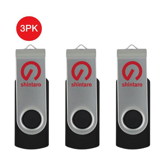 Shintaro 8GB USB2.0 Rotating Pocket Disk - 3 Pack, Lightweight &amp; Compact, Plug &amp; Play-0