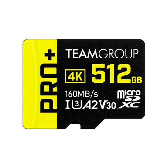 Team Group PRO+ MicroSDXC Memory Card 512GB, Read up to 160 MB/s; Write up to 110 MB/s for Nintendo-Switch, Steam Deck, ROG ALLY, Tablets-0