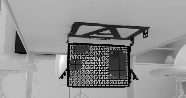 Atdec Device Storage Hinged Panel for Under Desks and Tables. Max Load: 8kg. Universal Mounting for Devices. Black-0