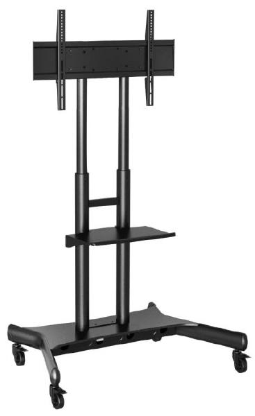 Atdec AD-TVC-75 Mobile Heavy Duty TV Cart. Max Load 75kg. VESA to 800x400. For Panels 50&quot; to 80&quot;. Black. 10 YR WTY-0