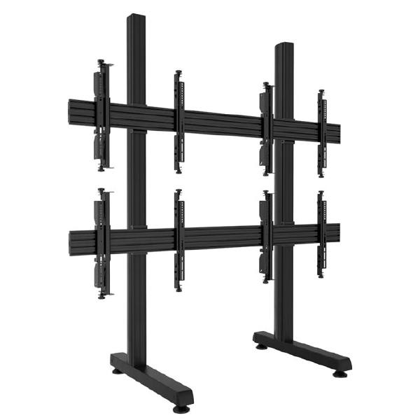 Atdec ADBS-2X2-17MFB 2x2 Freestanding Video Wall Mount. Max load per display: 50kg. Universal VESA to 400 high. Black-0