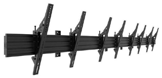 Atdec 4x1 wall menu board mount (3.9m rail), tilting angle. Max load per display: 50kg-0