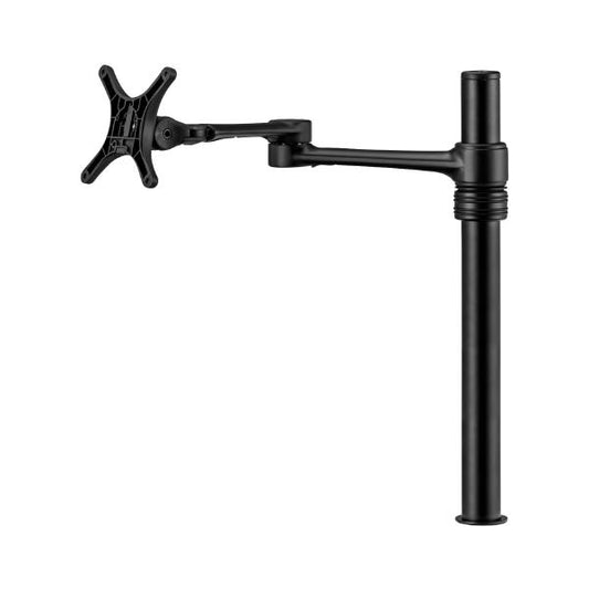 Atdec Single Monitor Swing Arm on Post. Up to 32&quot; screens, Max load: 8kg (flat), 5.5kg (curved), Bolt-Through and F-Clamp, VESA up to 100x100. Black-0