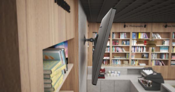 Atdec AF-WD Low Profile Swivel Mount. Max load: 8kg. VESA up to 100x100. Polished Silver.-0