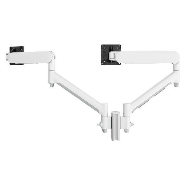 Atdec AWMS-2-D13 Dual Dynamic Monitor Arms on 135mm Post. Max Load: 8kg, F-Clamp Desk Fixing VESA up to 100x100. White.-0