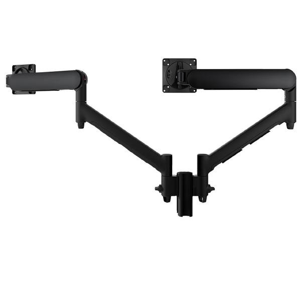 Atdec AWMS-2-D13 Dual Dynamic Monitor Arms on 135mm Post. Max Load: 8kg, Heavy Duty F-Clamp Fixing, VESA up to 100x100. Black.-0