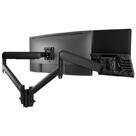 Atdec AWMS-2-ND13 Laptop-Monitor Combo Mount on 135mm Post. Max Load: 8kg, C-Clamp Desk Fixing, VESA up to 100x100. Black-0
