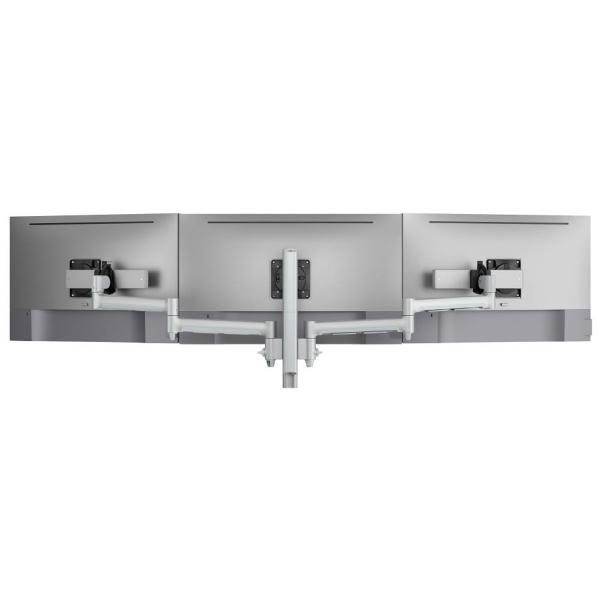 Atdec AWMS-3-137S4 Triple Monitor Arms with Sliders on 400mm Post. Heavy Duty F-Clamp Desk Fixing, VESA up to 100x100, Silver-0