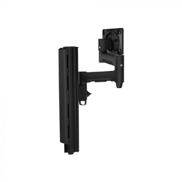 Atdec AWMS-4640 Single 460mm Monitor Arm + 400mm Post / 12kg (26.5lb) Flat Screen, 10kg (22lb) Curved Screen + C Clamp Desk Fixing, Black-0