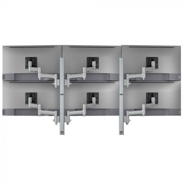 Atdec AWMS-6-46275 Hex Mount With Two Posts, Heavy Duty F-Clamp, Silver-0