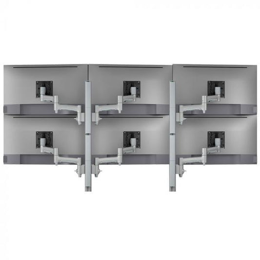 Atdec AWMS-6-46275 Hex Mount With Two Posts, Heavy Duty F-Clamp, Silver-0