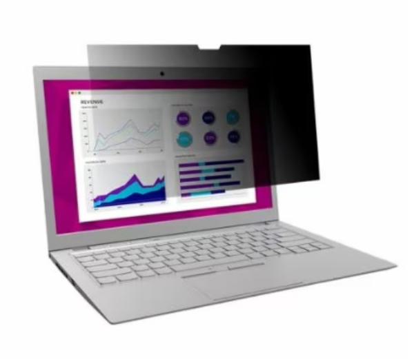 3M High Clarity Privacy Filter, 15&quot;, 3:2, Microsoft Surface Book 2, Blue Light Reduction, Gloss-to-Gloss, Adhesive Strips-0