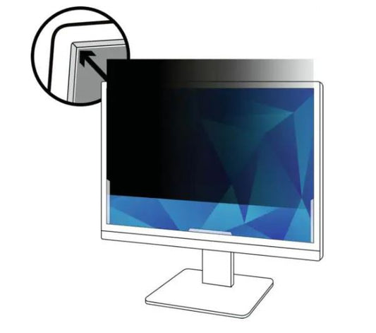 3M Privacy Filter, 23.8&quot;, 16:9, Monitor, Anti-glare, Blue Light Reduction, Matte-to-Gloss, Adhesive Strips, Slide Mounts-0