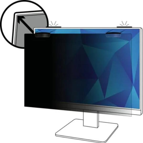 3M Privacy Filter, 27&quot;, 16:9, Full Screen Monitor, Anti-glare, Blue Light Reduction, Matte-to-Gloss, COMPLY Magnetic Attach-0