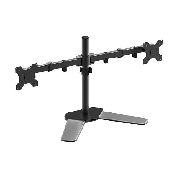 Shintaro Dual Monitor Mount for 10''-27'' Screen, Articulated Arms, Freestanding, 360 Rotation, 180 Swivel, 90 Tilt, 9kgs Max Load Weight-0
