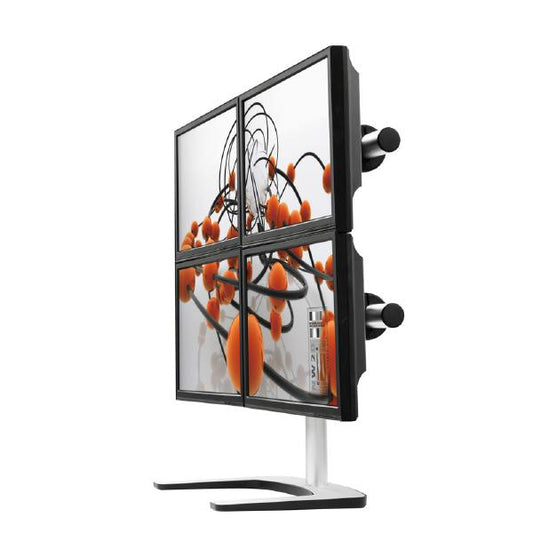 Atdec VFS-Q Quad or Triple Freestanding Mount, For Displays 24&quot; - 32&quot;, Max Load: 8kg (Flat) 6kg (Curved), Polished Silver, 10 Year Warranty-0