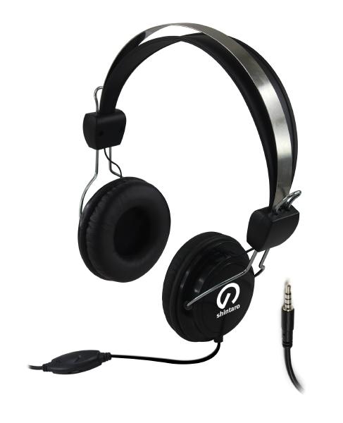 Shintaro Stereo Headset with Inline Noise-Cancelling Microphone, Single Combo 3.5mm Jack, Adjustable Headband, Volume Control-0