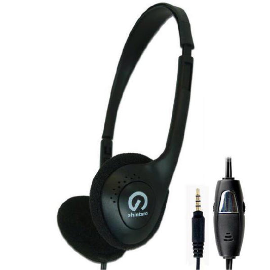 Shintaro Lightweight Headset w/ Inline Microphone, Adjustable Headband, 3.5mm Combo Jack, and In-line Volume Control, Ideal for Phones, PCs, Tablets-0