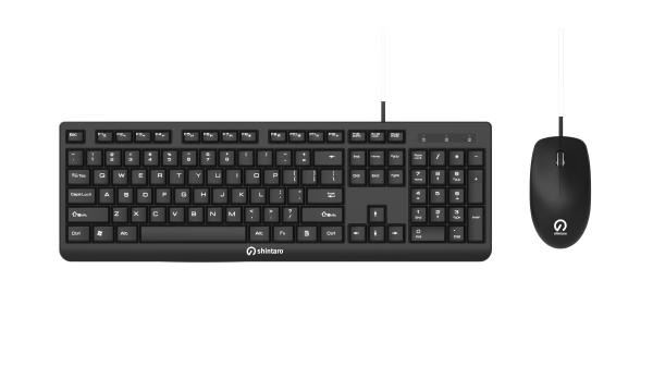 Shintaro Wired Keyboard &amp; Mouse Combo - Ergonomic Design, Spill-Resistant, USB Plug &amp; Play, Comfortable, Precision Tracking for Windows &amp; Mac-0